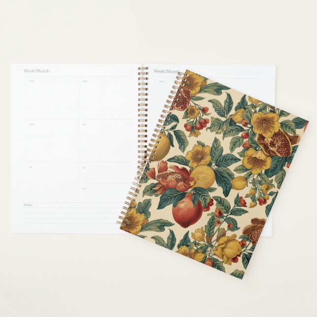 William Morris Fruit Pomegranate Floral pattern Planner (Display)