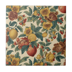 William Morris Fruit Pomegranate Floral pattern Tile