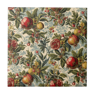 William Morris Fruit Pomegranate floral pattern Tile