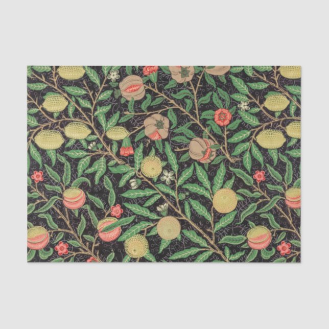 William Morris Fruit Pomegranate Floral Pattern Tissue Paper (Front)