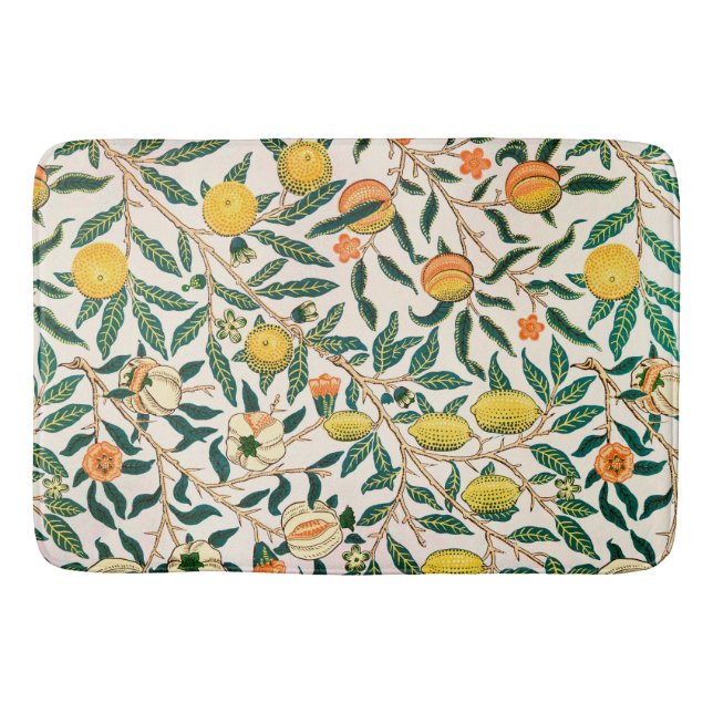William Morris Fruit Pomegranate Vintage  Bath Mat (Front)