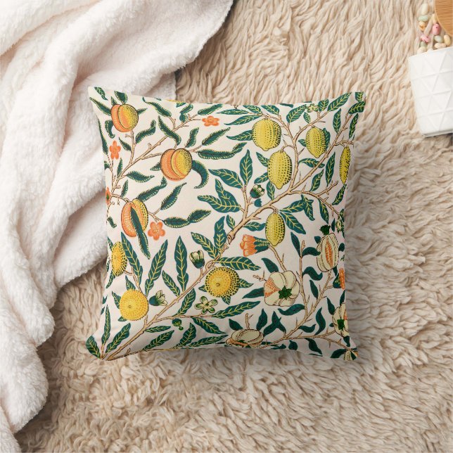 William Morris Fruit Pomegranate Vintage  Cushion (Blanket)