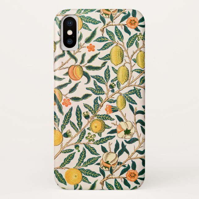 William Morris Fruit Pomegranate White Ornament Case-Mate iPhone Case (Back)