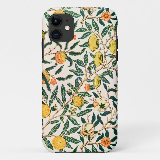 William Morris Fruit Pomegranate White Ornament Case-Mate iPhone Case (Back)