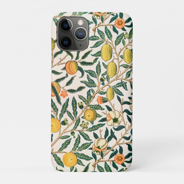William Morris Fruit Pomegranate White Ornament Case-Mate iPhone Case (Back)