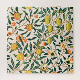 William Morris Fruit Pomegranate White Ornament Jigsaw Puzzle