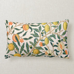 William Morris Fruit Pomegranate White Ornament Lumbar Cushion