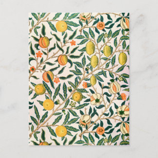 William Morris Fruit Pomegranate White Ornament Postcard