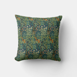 WILLIAM MORRIS GARDEN DARK GREEN FLORAL 8 CUSHION