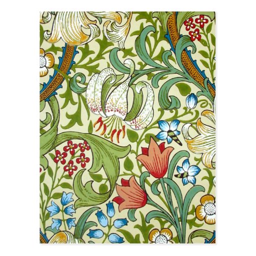 William Morris Garden Lily Fine Art Postcard