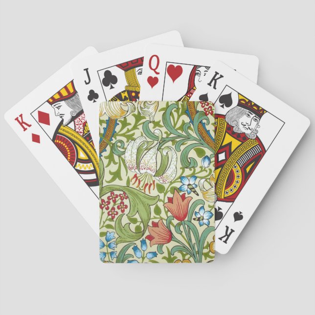 William Morris Garden Lily Fine Wallpaper Playing Cards (Back)