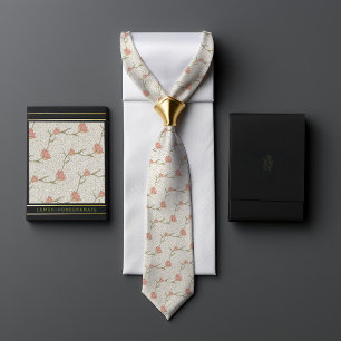 William Morris Garden Tulip Floral Pattern Tie