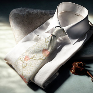 William Morris Garden Tulip Floral Pattern Tie