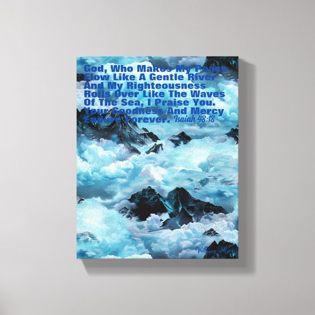 William Morris Gentle Wave Bible Verse Inspiration Canvas Print (Front)