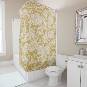 William Morris Gold Bachelors Button Floral Shower Curtain