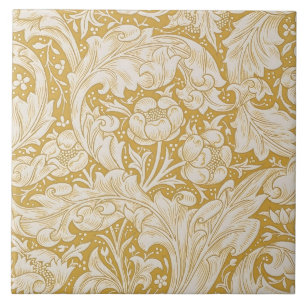 William Morris Gold Bachelors Button Floral Tile