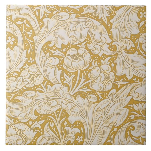  William Morris Gold Bachelors Button Floral Tile (Front)