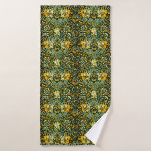 William Morris Gold Honeysuckle Floral Wallpaper Bath Towel Set