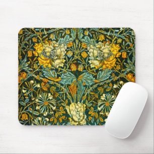 William Morris Gold Honeysuckle Floral Wallpaper Mouse Mat