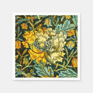 William Morris Gold Honeysuckle Floral Wallpaper Napkin