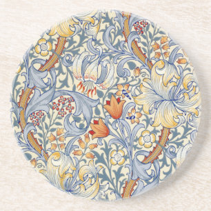 William Morris Gold Lily Victorian Wallpaper Coaster