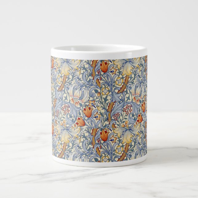 William Morris Gold Lily Victorian Wallpaper Large Coffee Mug (Front)
