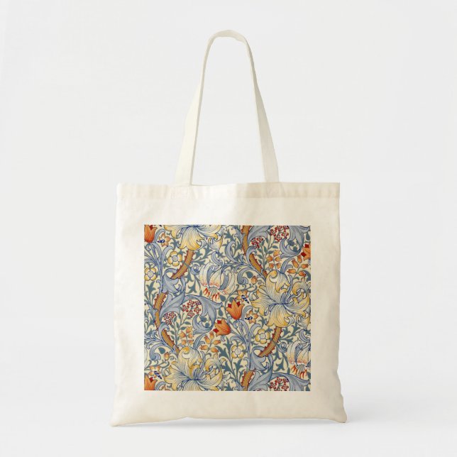 William Morris Gold Lily Victorian Wallpaper Tote Bag (Front)
