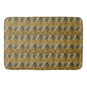 William Morris Gold Tulip Lily Vintage Wallpaper Bath Mat