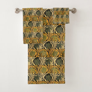 William Morris Gold Tulip Lily Vintage Wallpaper Bath Towel Set