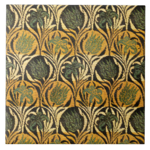 William Morris Gold Tulip Lily Vintage Wallpaper Tile