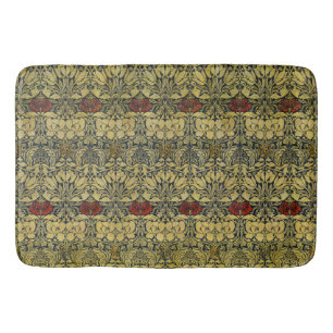 William Morris Gold Tulip Rose Vintage Wallpaper Bath Mat