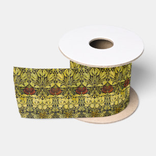 William Morris Gold Tulip Rose Vintage Wallpaper Satin Ribbon