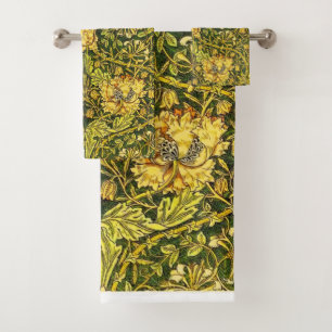 William Morris Golden Acanthus Portière Vintage Bath Towel Set