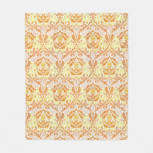 William Morris Golden Bough Orange Floral Art Fleece Blanket