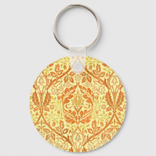 William Morris Golden Bough Orange Floral Art Key Ring