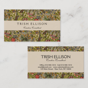 William Morris Golden Lily Antique Business Card