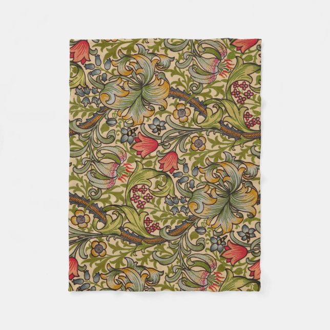 William Morris Golden Lily Antique Fleece Blanket (Front)