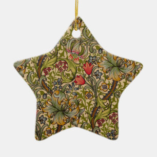 William Morris Golden Lily Antique Floral Pattern Ceramic Tree Decoration