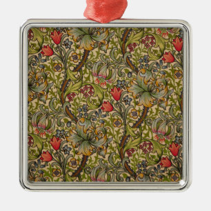 William Morris Golden Lily Antique Floral Pattern Metal Tree Decoration