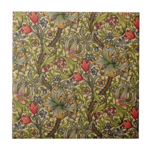 William Morris Golden Lily Antique Floral Pattern Tile