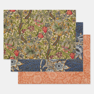 William Morris Golden Lily Antique Floral Pattern Wrapping Paper Sheet