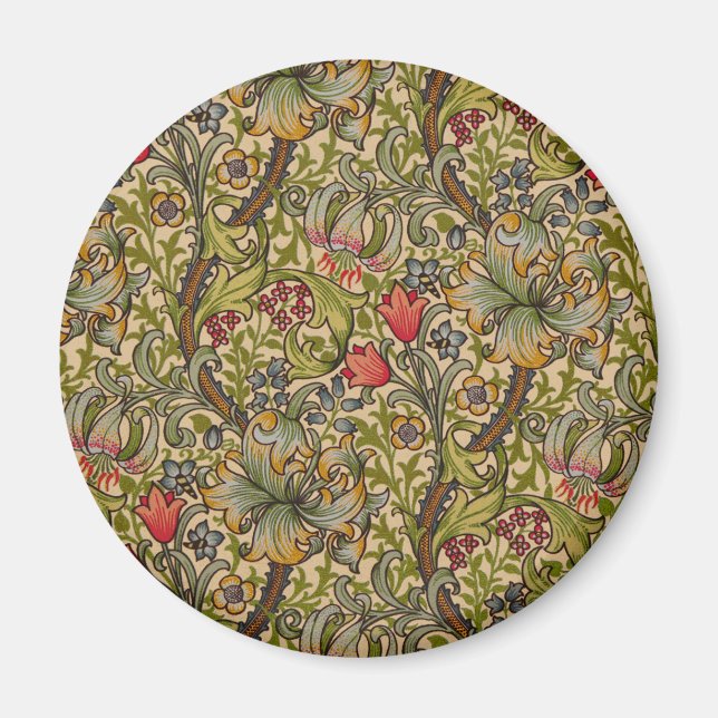 William Morris Golden Lily Antique Magnet (Front)