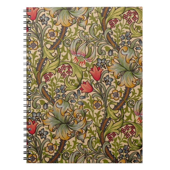 William Morris Golden Lily Antique Notebook (Front)