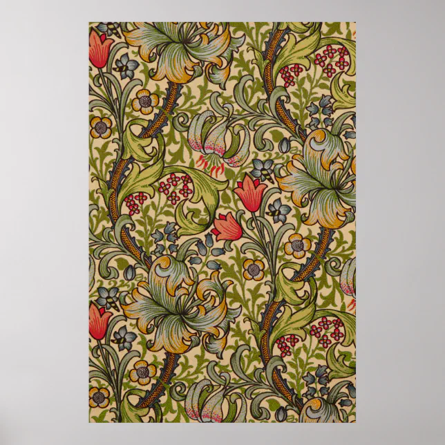 William Morris Golden Lily Antique Poster | Zazzle