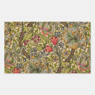 William Morris Golden Lily Antique Rectangular Sticker