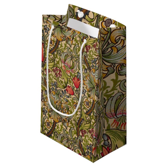 William Morris Golden Lily Antique Small Gift Bag (Front Angled)
