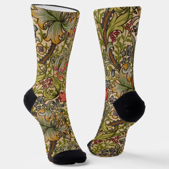 William Morris Golden Lily Antique Socks (Angled)