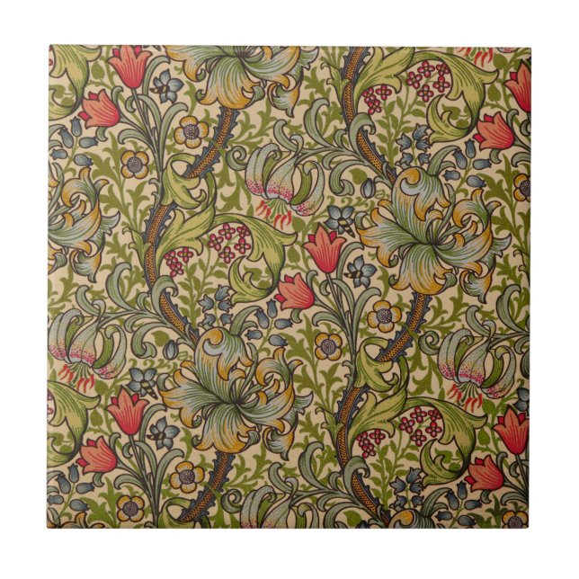 William Morris Golden Lily Antique Tile (Front)