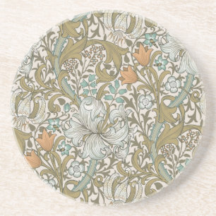 William Morris Golden Lily Blue Gold Classic Coaster