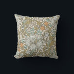 William Morris Golden Lily Blue Gold Classic Cushion<br><div class="desc">William Morris Golden Lily - Floral Antique Pattern - This is a photographic reproduction of an antique Victorian wallpaper by William Morris,  showing an antique damask paisley brocade pattern with golden lilies,  bluebell flowers,  daisies,  and swirling acanthus leaves.</div>